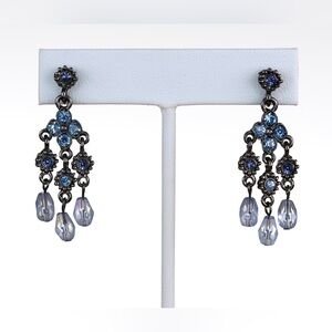 Elegant Blue Chandelier Earrings
